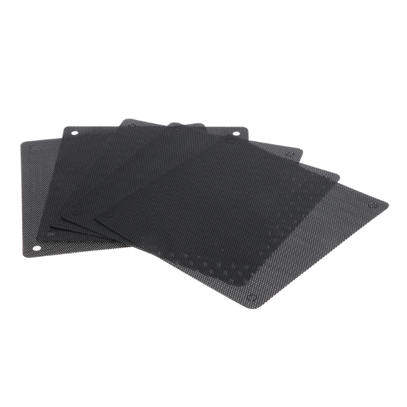 5PCS PVC Fan Dust Filter PC Dustproof for Case Cuttable Computer Mesh Cover 120x120mm Mesh PVC Black