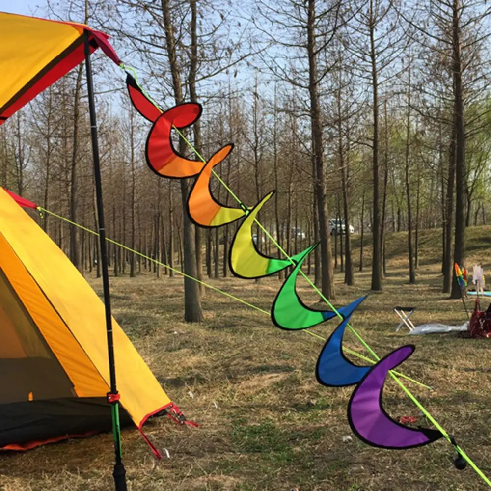 Kleurrijke Camping Tent Opvouwbare Rainbow Spiral Windmolen Wind Spinner Huis Tuin Decor Ornamenten Klassieke Speelgoed