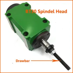 2HP 1.5KW BT30 Belt Spindle Head Taper 7:24 Power Head Unit High Speed 3000rpm for Drilling Machine with Drawbar