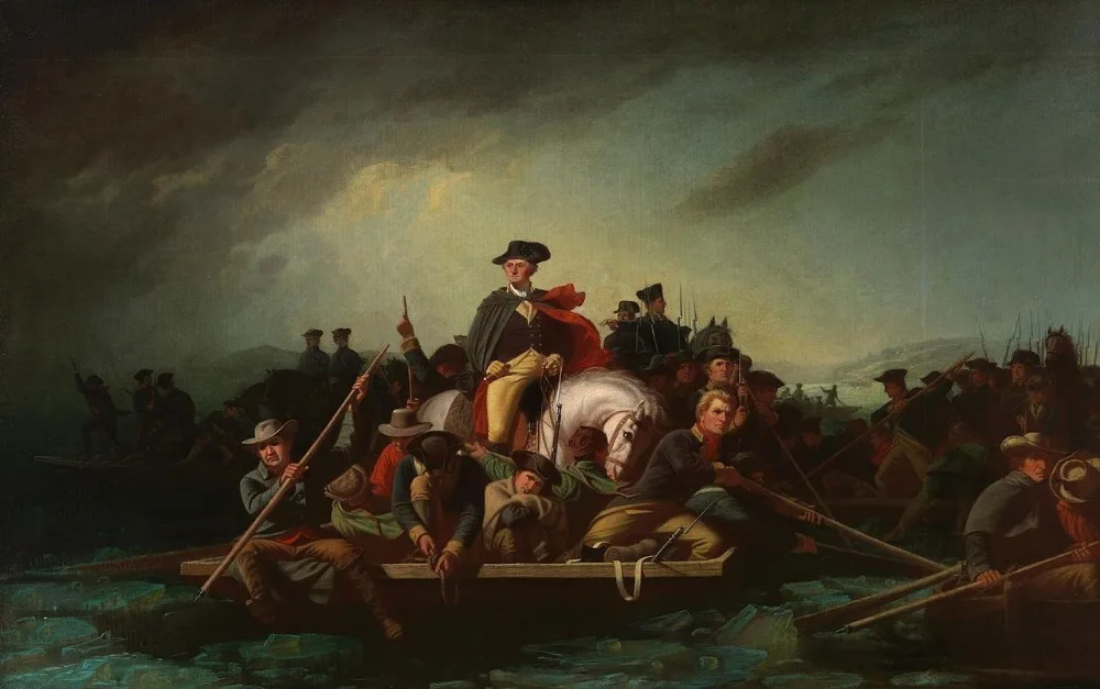 Famous Figure Oil Painting Classic Canvas Art for Hotel Wall Decor Washington Crossing the Delaware The President of America