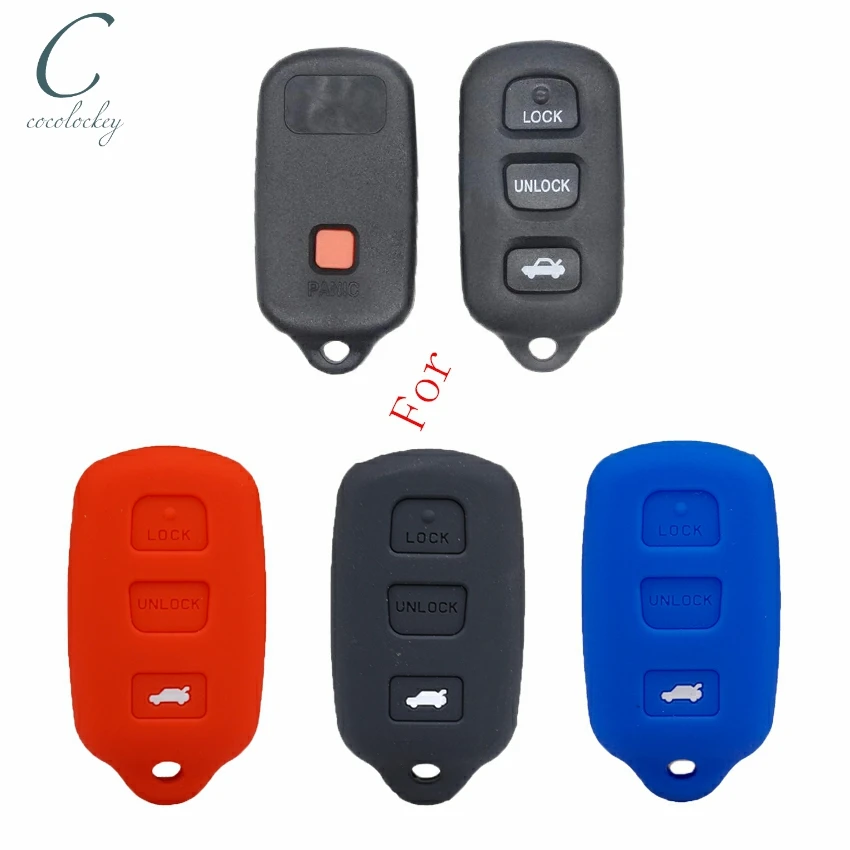 Cocolockey Silicone Key Cover Case Fob for toyota corolla camry matrix For pontiac vibe 3Button Remote Key Case for Car