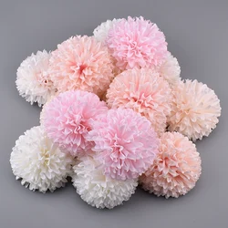 30PCS 10cm Large Artificial Pompom Silk Flowers Head Hydrangea Home Wedding Decoration DIY Scrapbooking Fake Flower Wreaths