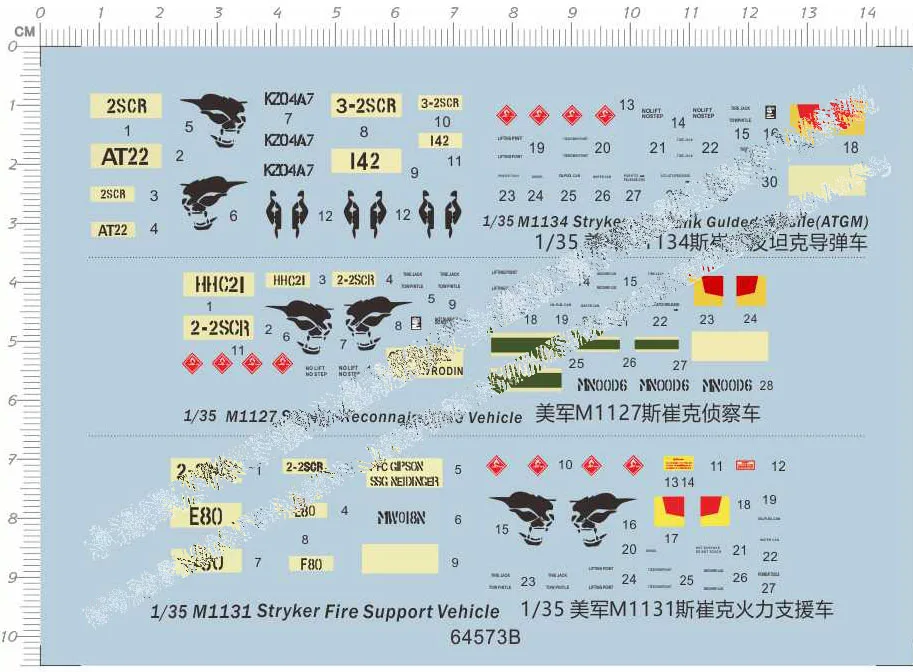 1/35 M1134 M1127 M1131 Stryker Model Kit Metal Decal