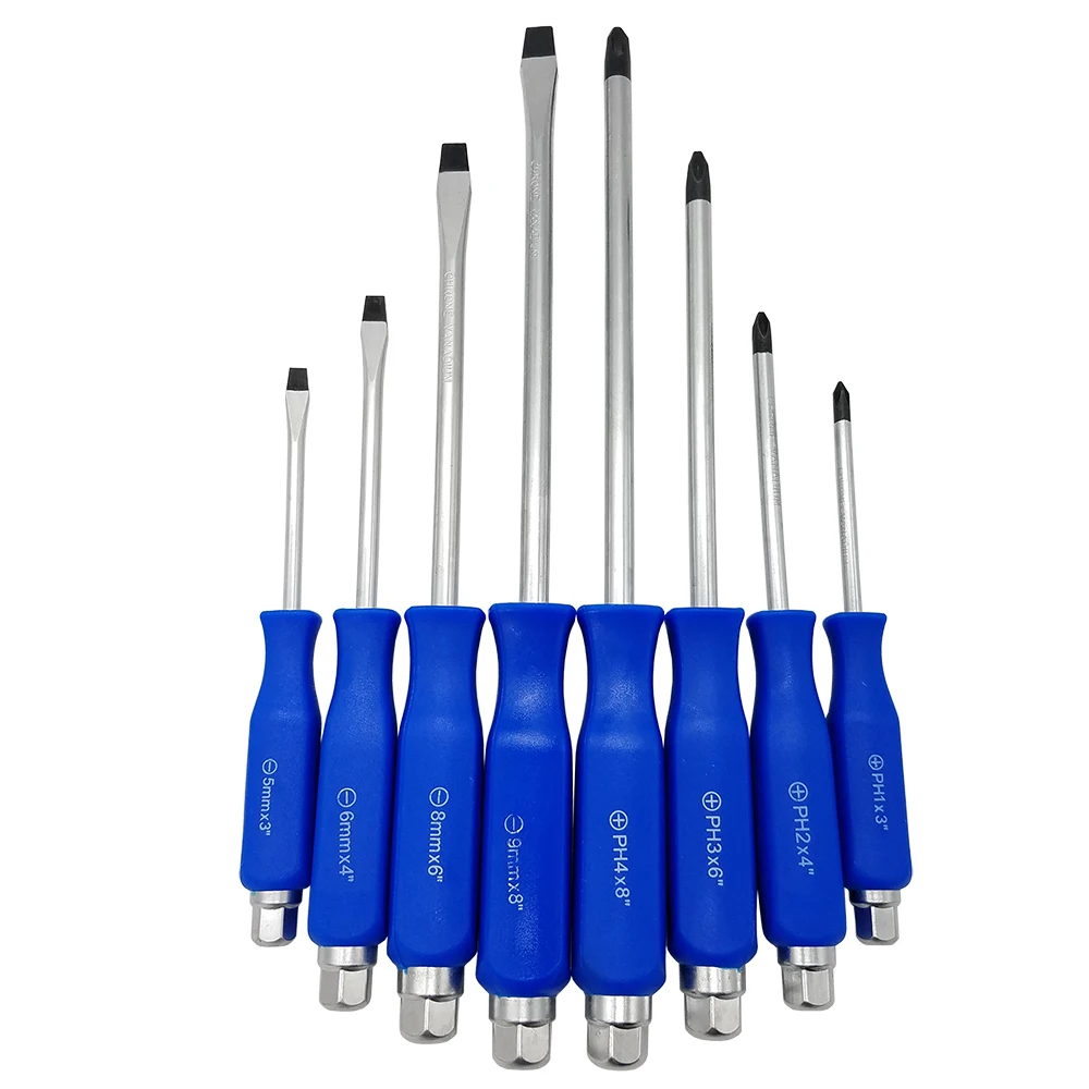 8PC Hammer Head Screwdriver set CRV witjh Magnetic Tips Falt and Phillips Screwdriver Hand Tool Kit