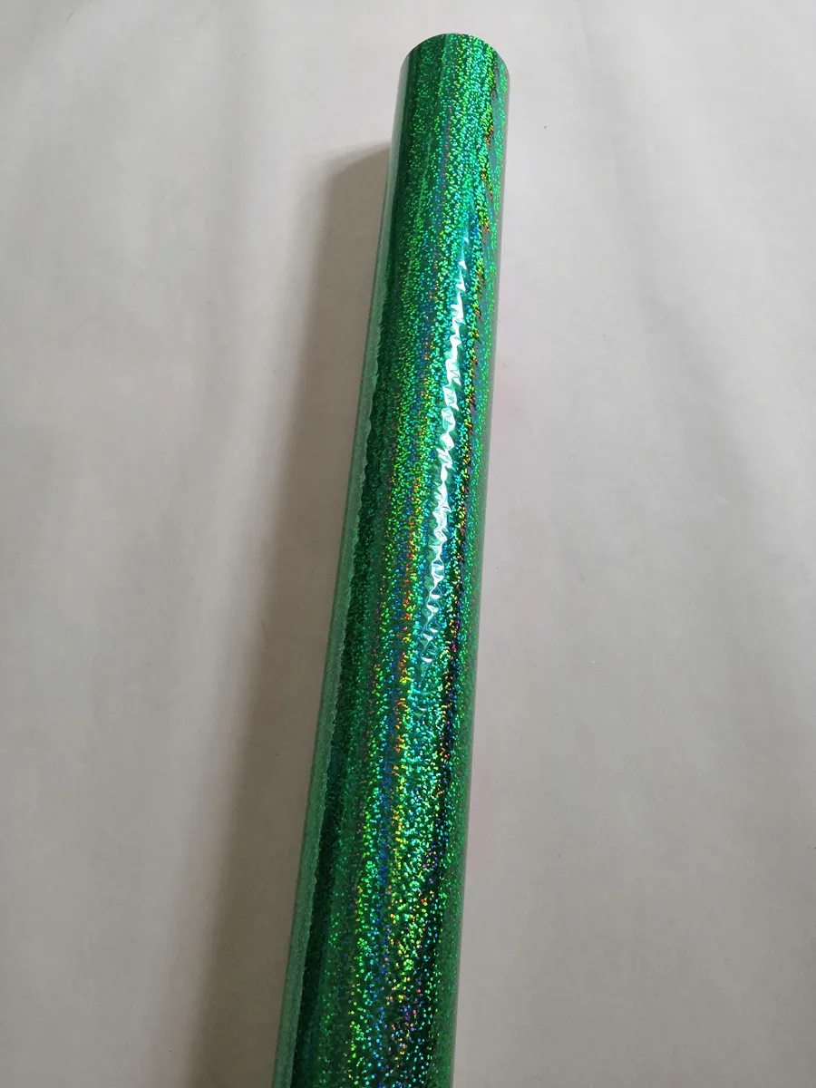 Holographic foil green color crystal pattern hot stamping on paper or plastic materials transfer foil 21cm x 120m