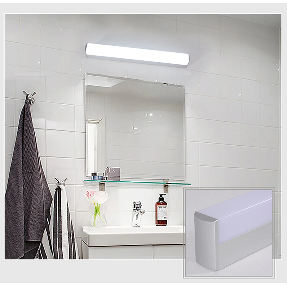 Lámparas de pared acrílicas para espejo de baño, luz Led de AC85-265V, 12W, 16W, 22W, accesorio moderno, candelabro, armario, Wandlamp para