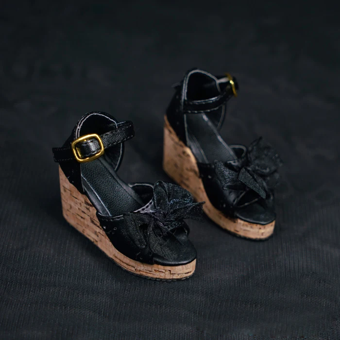 D01-P557 enfants jouet fait à la main 1/3 1/4 chaussures de poupée BJD/SD accessoires de poupée été arc talons hauts 1 paire