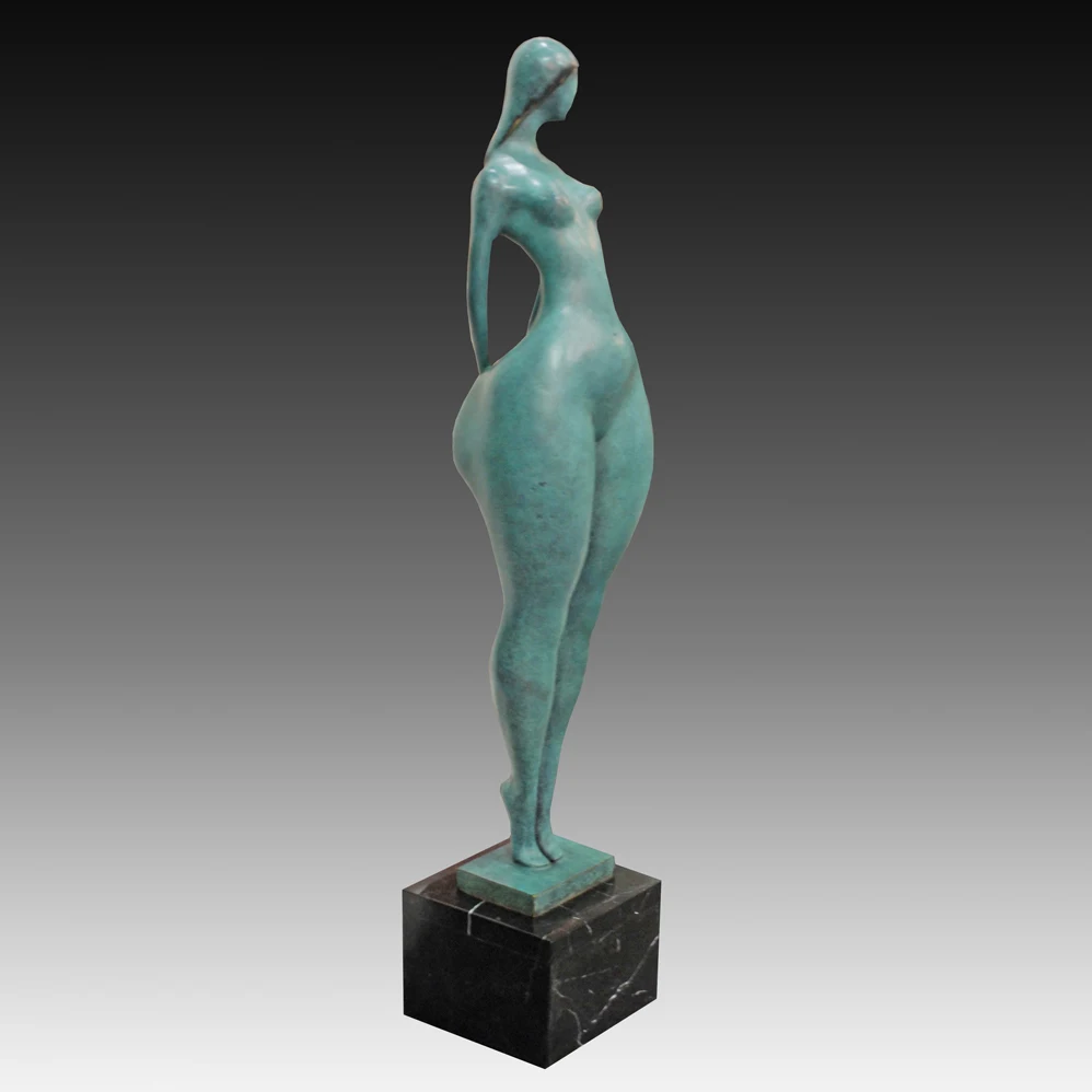 Life Size Modern Abstract Art Bronze Woman Sculpture Standing Fat Female Statue Hotel Outdoor Decor Gifts Collections