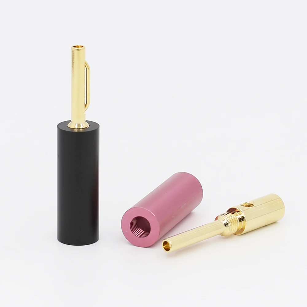 4 stuks Vergulde Banaan Pluggen Audio Speaker Mannelijke Connector