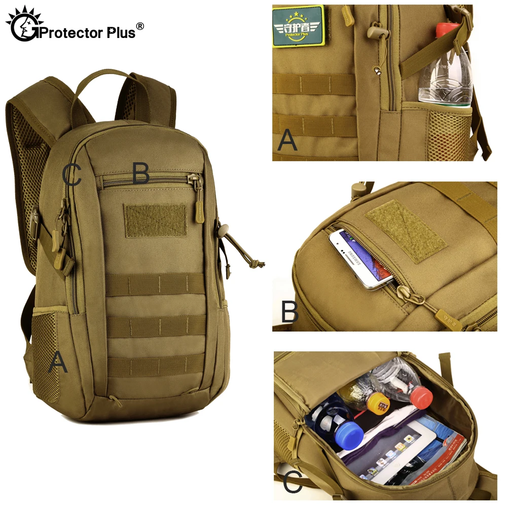 Protector Plus 12L Tactical MOLLE Backpack Children Waterproof Small Backpack armed role-playing Rucksack Assault Pack