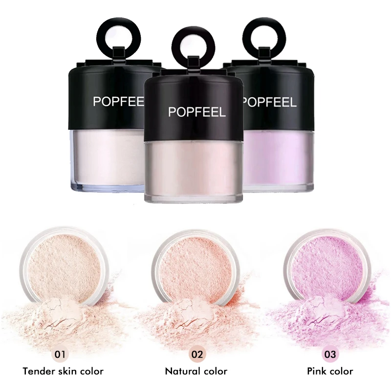 POPFEEL 3 Color Loose Powder Skin-made Makeup Powder To Mention Bright Color Matte Oil control Concealer Powder With Puff TSLM1