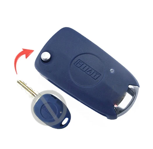 Coque de clé à distance pliante à 1 bouton latéral vierge, coque de clé de voiture modifiée, housse pour Fiat Siena palio