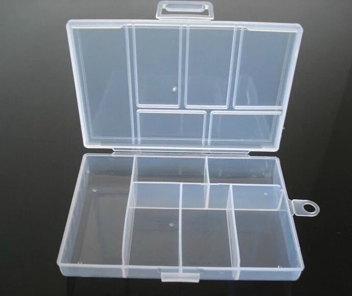 Wholesale 6 Slots Jewelry Boxes White Plastic Tool Box Adjustable Craft Organizer Storage Beads Bracelet Jewelry Boxes F666