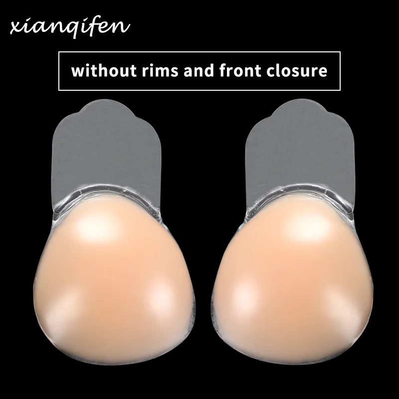 Xianqifen-Soutiens-gorge invisibles en silicone pour femmes, sous-vêtements adhésifs, sans bretelles, push-up, dos nu, collants, lingerie sexy,