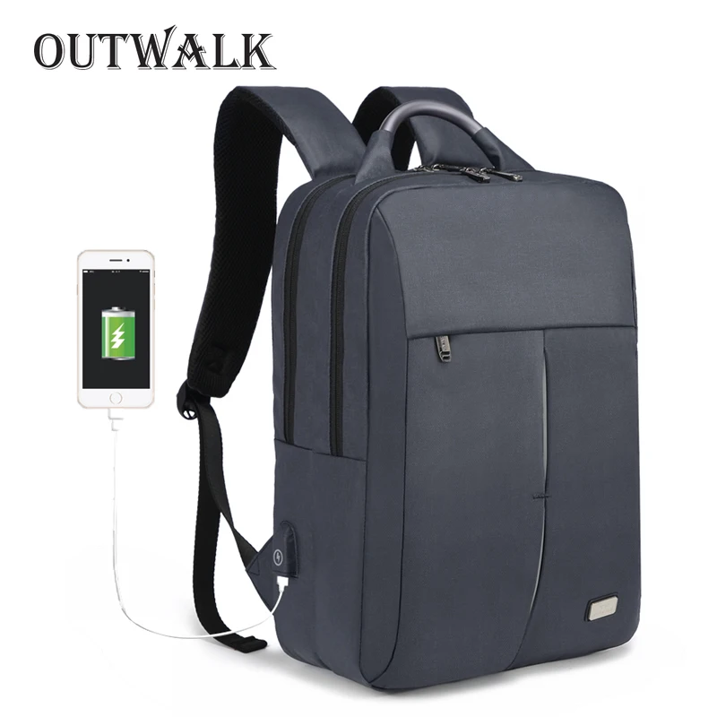 

OUTWALK Men's Backpacks Bolsa Mochila for Laptop 15 inch Anti Theft Rucksack USB Charge School Backpacks For Teenagers School