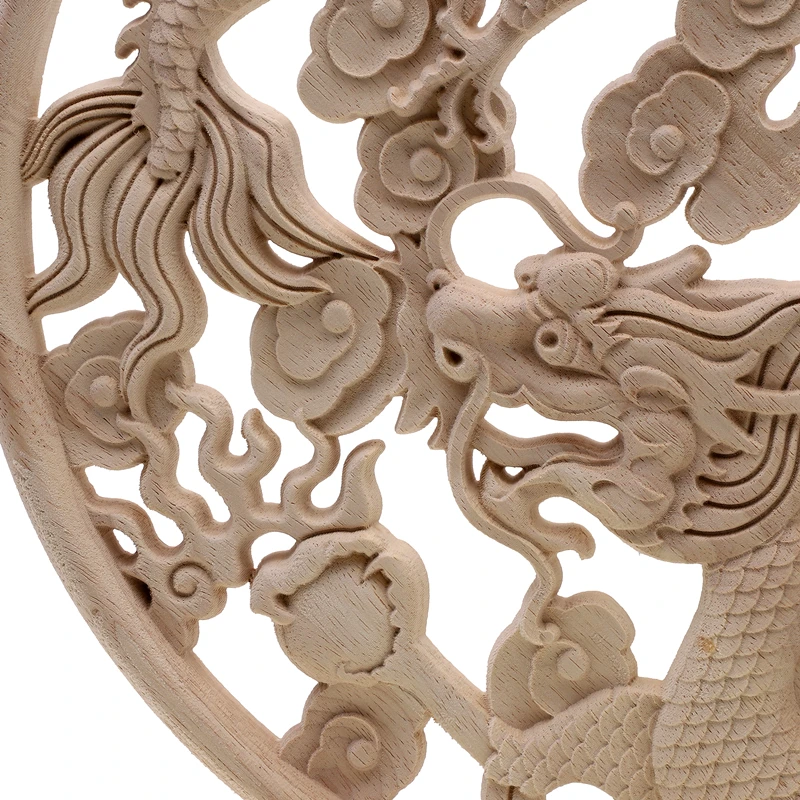 RUNBAZEF Carved Decal Woodcarving Corner Applique Furniture Door Wooden Cabinet Decoration  Decorative Wood Vintage Home Decor