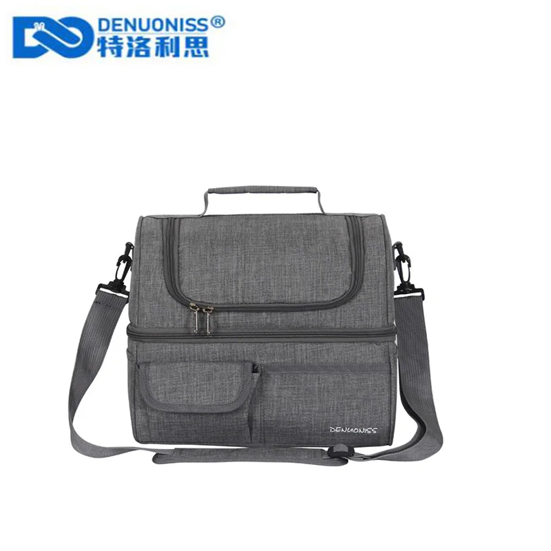 DENUONISS Cooler Bag Two Compartmenrs insulated Bag Oxford EVA Lining Leakproof Thermal Bag