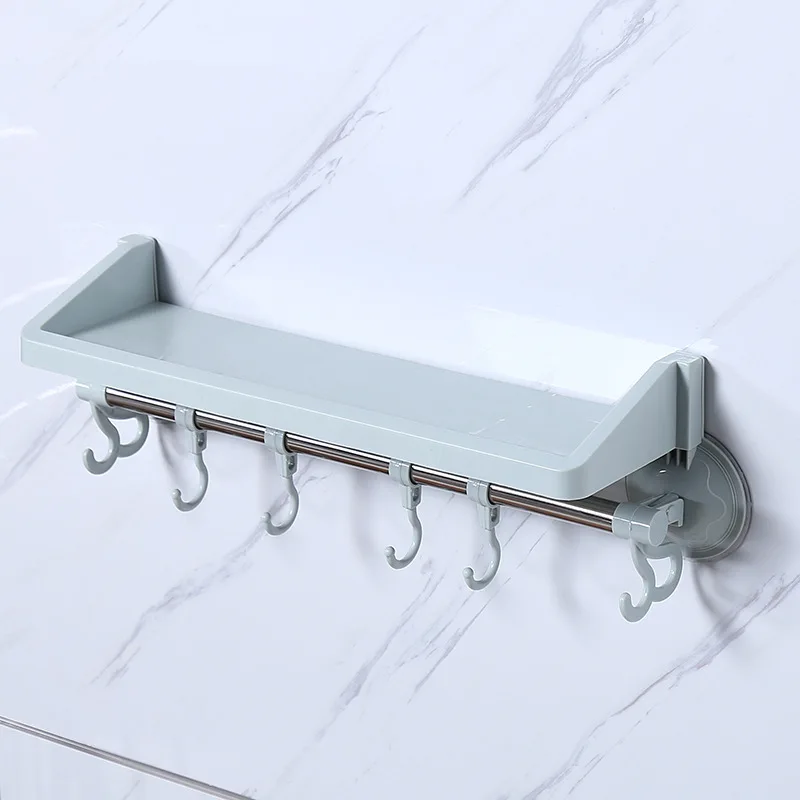 Toilets  for Daily Use Department, Strong Wall Towel Rack, 6 Hook, Plastic, Non Perforated Bath Towel Rack.