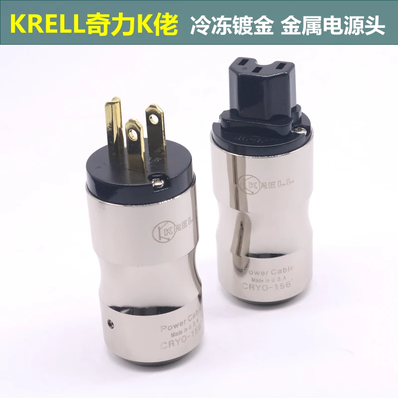 

Hi-End pair Krell CRYO-156 Brass Gold plated EU Schuko US Power Cord Plug socket copper IEC Female Connector for Diy power cable