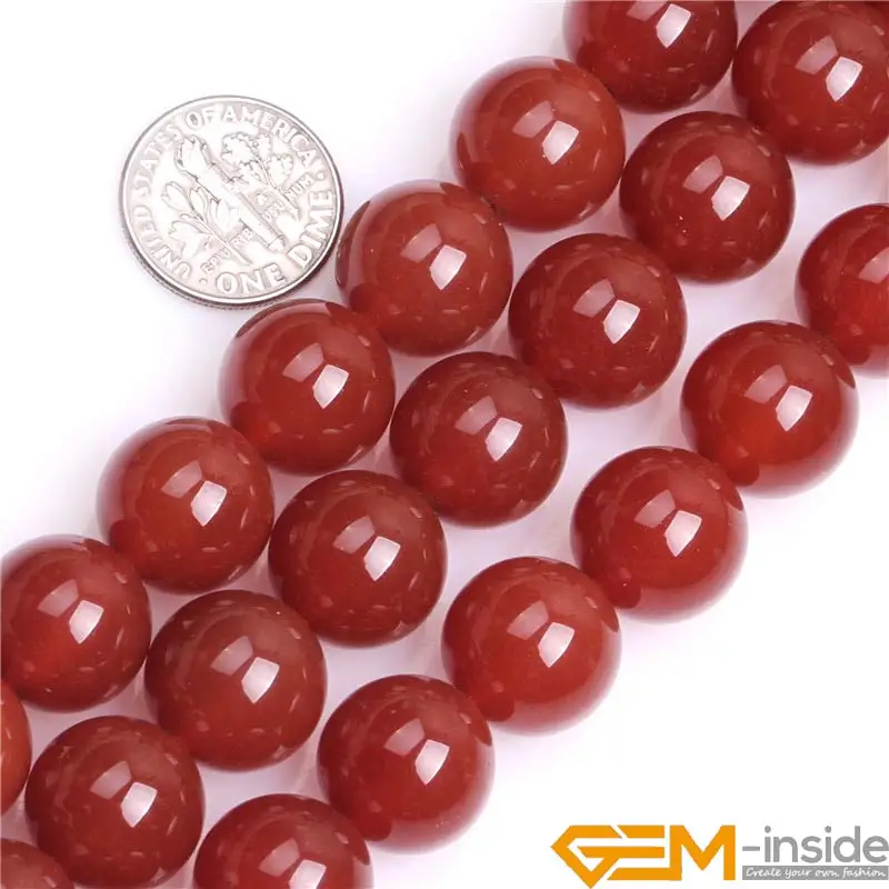 Natural Red Agates Round Loose Spacer Accessorries Beads For Jewelry Making Strand 15\