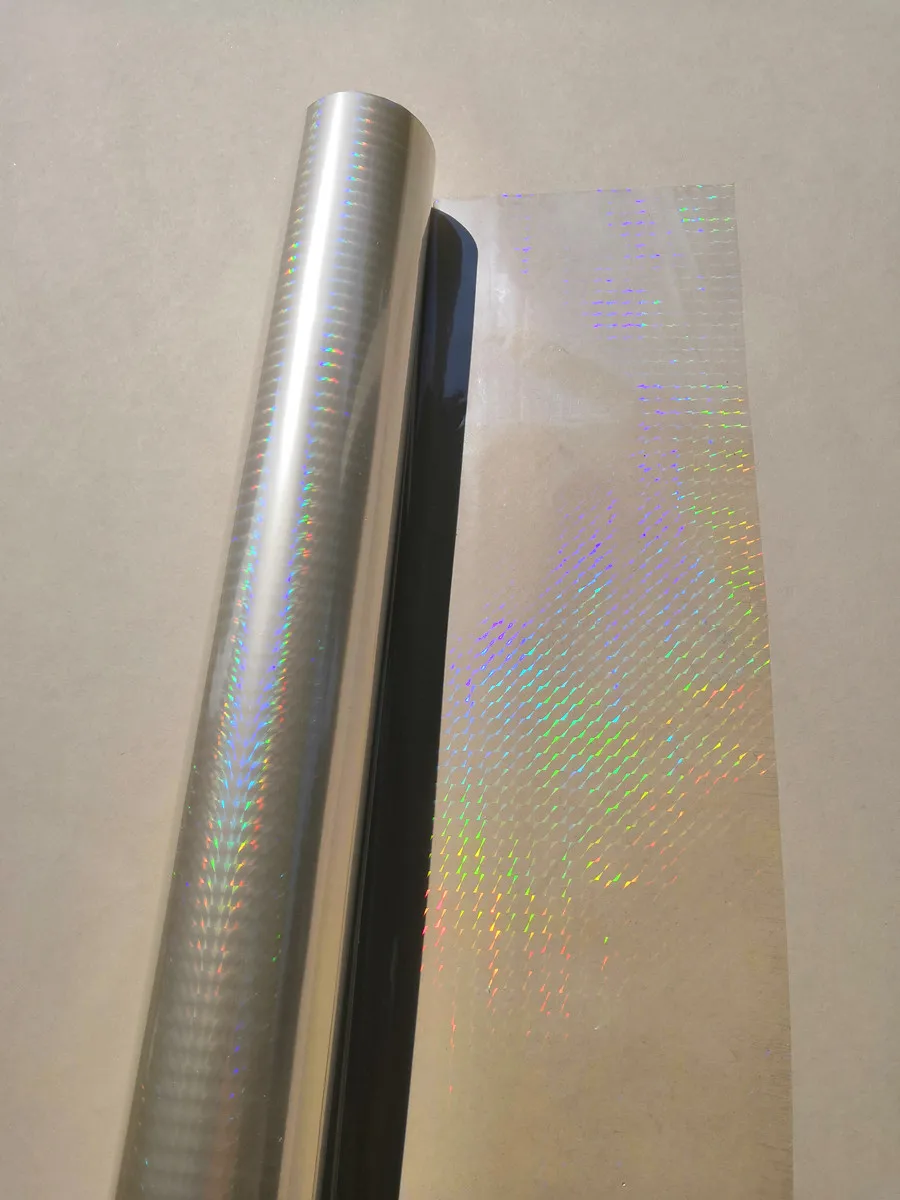 رقائق شفافة ثلاثية الأبعاد بنمط فحص رقائق الختم الساخن لملصق البطاقة الورقية أو نقل الأفلام الصفائح البلاستيكية