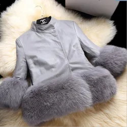 Woman Kinder toddler child baby kid clothes robocar costume roupas fur coat vestido girl outerwear luxury fur jacket