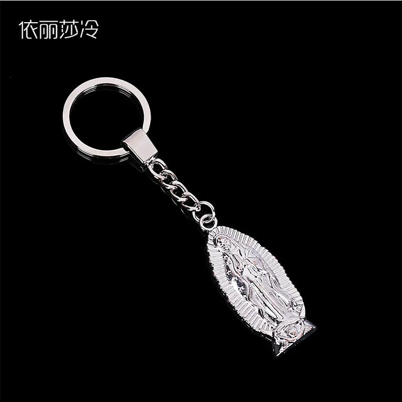 Religious Rose Madonna of Our Lady Guadalupe Pendant Key Chain Ladies Jewelry Key Car Keychain Ring Chain