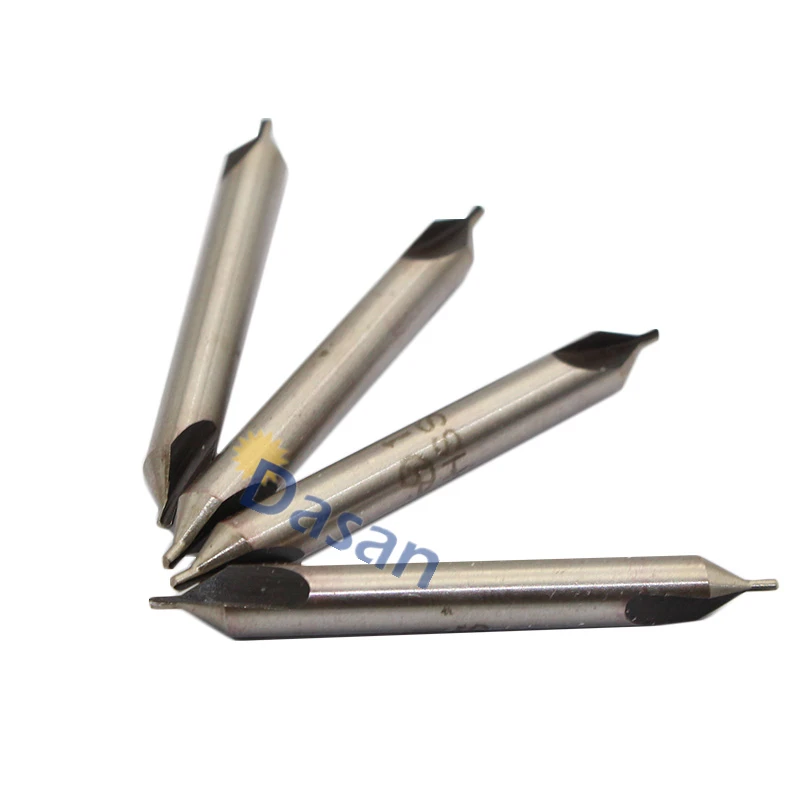 10 ชิ้น 3 มิลลิเมตรศูนย์เจาะบิต HSS ประเภทความแม่นยำรวม Countersinks ชุด 60 องศาคู่สำหรับเครื่องกลึงโลหะเครื่องมือเจาะ