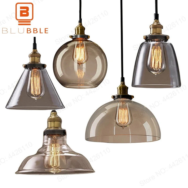 Vintage Retro Glass Pendant Lamps Light Nordic Hanglamp Home Decor Kitchen Pendant Led Lights  Home Decor Planetarium Lamp