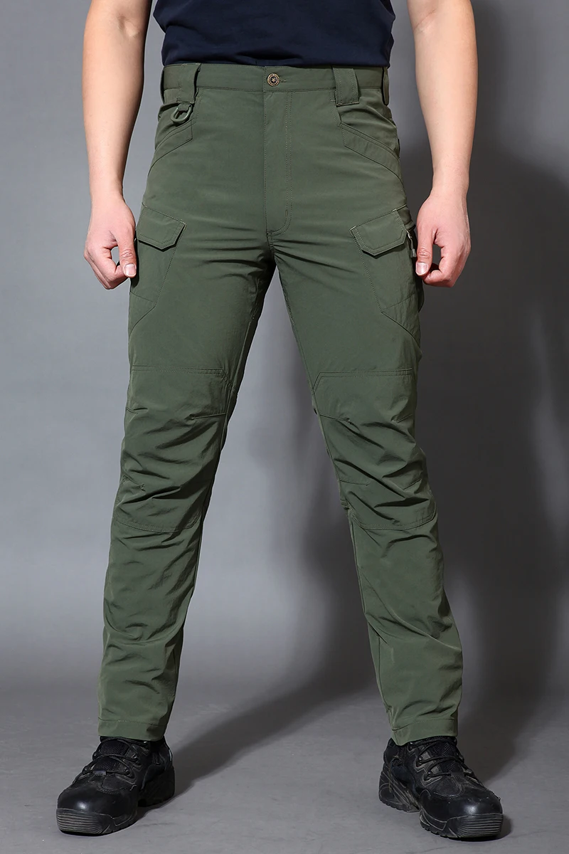 Men Urban Tactical Pants Elastic Fabric quick dry pants Multi-purpose Pockets waterproof Long Trousers Military Cargo Pants