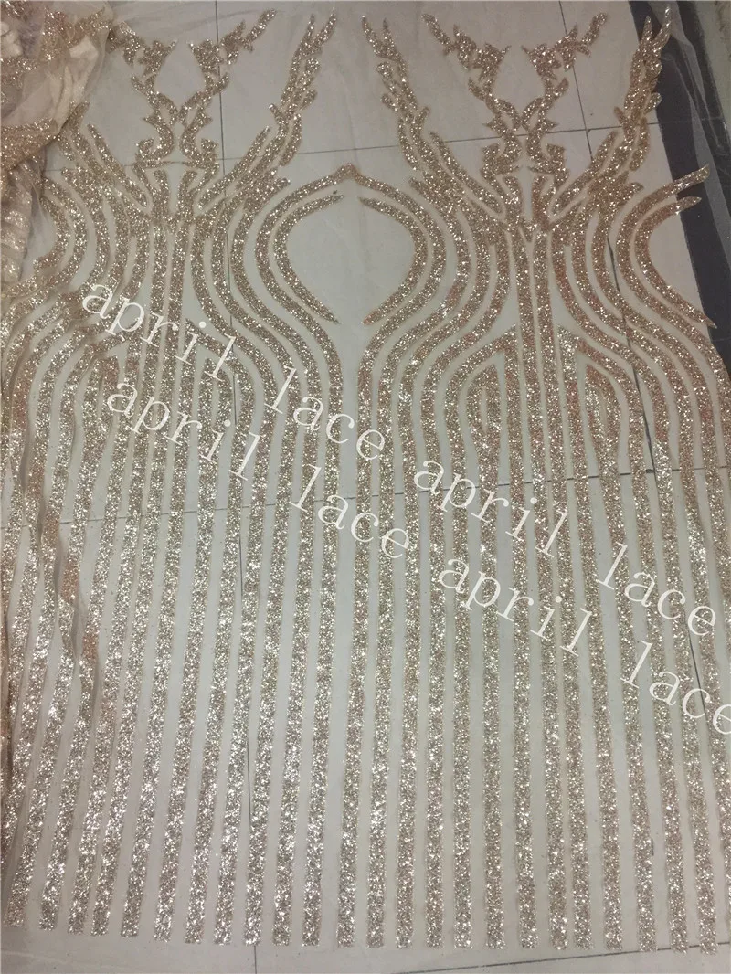 

5 yards/bag QQ002 champagne gold flower dobby hand print glued glitter net mesh lace for sawing/Wedding gown dress