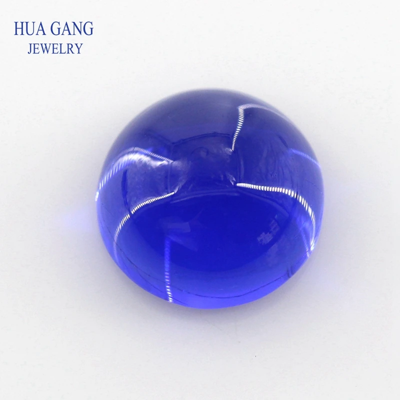 

Glass beads Stone113# Blue Round Shape Cabochon Cut Flat Bottom Loose Synthetic Gems For Jewlry Size 8mm 10mm 20mm