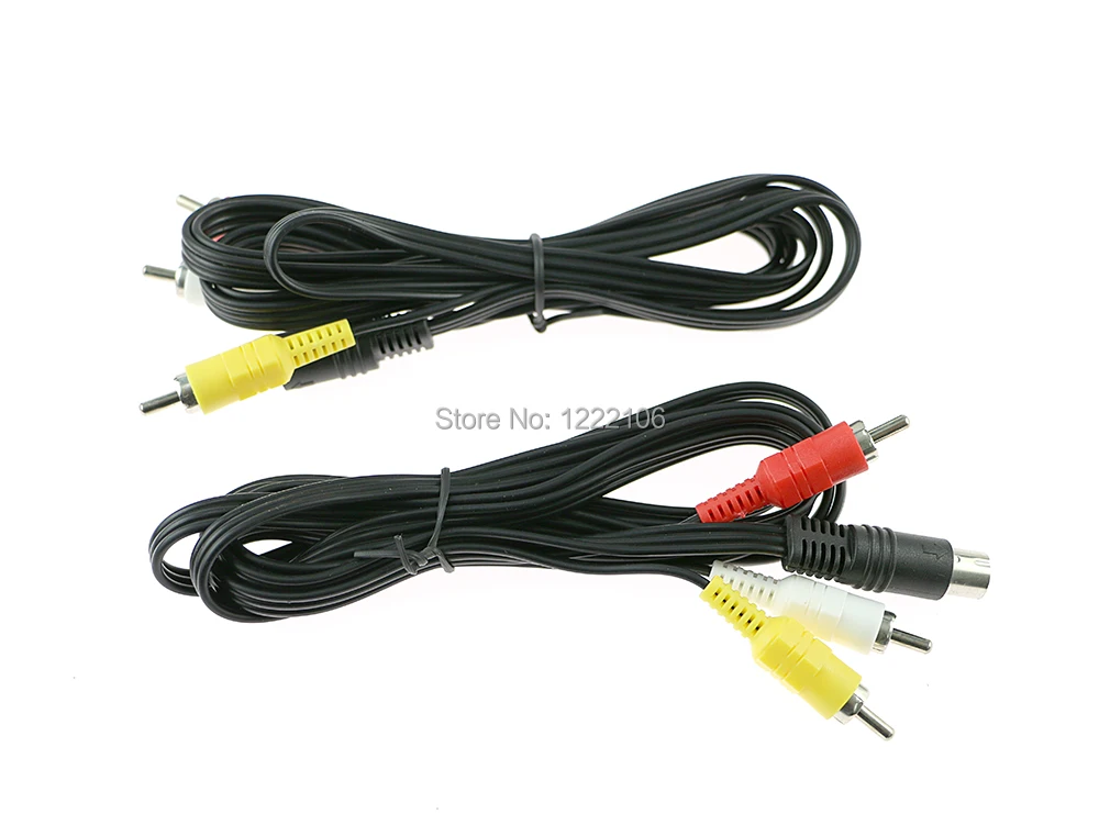 

15pcs 1.8M AV RCA Audio Video Cable 9 Pin Game To 3 RCA For Sega Genesis 2 3 II III For Saturn Game Durable Connection Cord