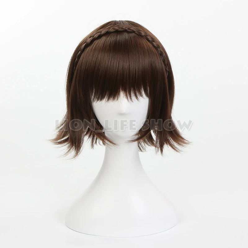 Video Game Persona 5 Makoto Niijima Brown Short Cosplay Full Wigs Hair