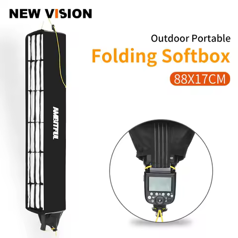 AMBITFUL 88*17*17cm Speedlite Beehive Honeycomb Grid Strip Inner Silver Softbox with Storage Bag for Speedlite Flash