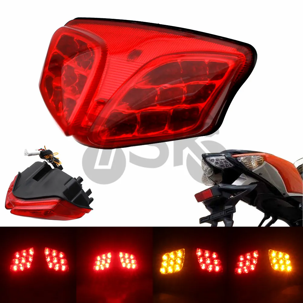 For Suzuki K8 K9 K11 GSX-R 600 750 2008-2012 GSXR 1000 2009-2016 Integrated LED Rear Tail Light Turn Signal RED