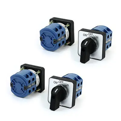 4 Pcs SZW26-25B 660V 25A 8 Screw Terminal 2-Pole Rotary Changeover Switch SZW26-25B