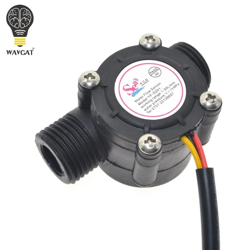 1pcs Water Flow Sensor Flowmeter Hall Flow Sensor Water Control 1-30L/min