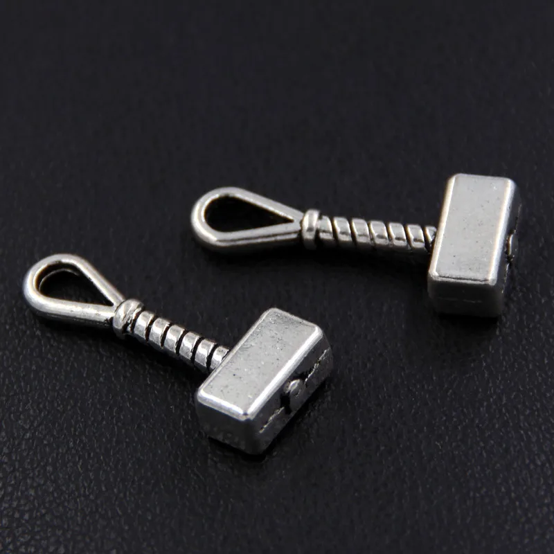 20Pcs Zilver Kleur Mjolnir Hammer Charm Hangers Voor Diy Sieraden A2390