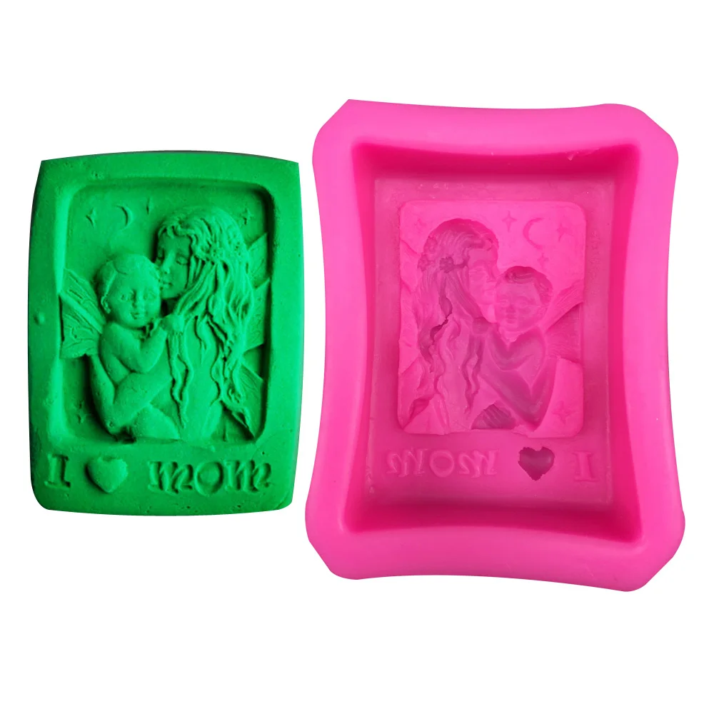 DIY Angel love mom silicone soap mold fondant cake decoration cartoon cooking tools West Point decorating tools F0418