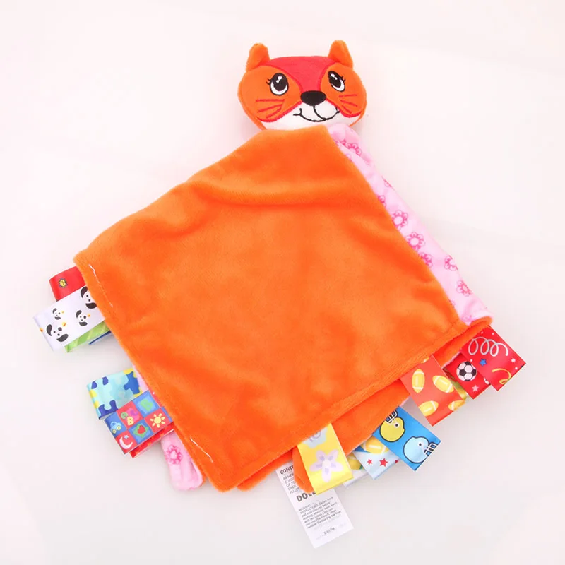 Soft Baby Comforter Blanket Soothing Towel Newborn Security Blankets Plush Fox Bear Infant Baby Toy Rattle Educational Towels