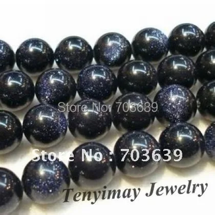 

Wholesale 14mm round blue sand stone, semi-precious stone beads, 16"/strand free shipping