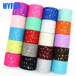 25 yards/package 5cm glitter tulle wedding bow DIY handmade material silver holiday 50mm dots headgear hair