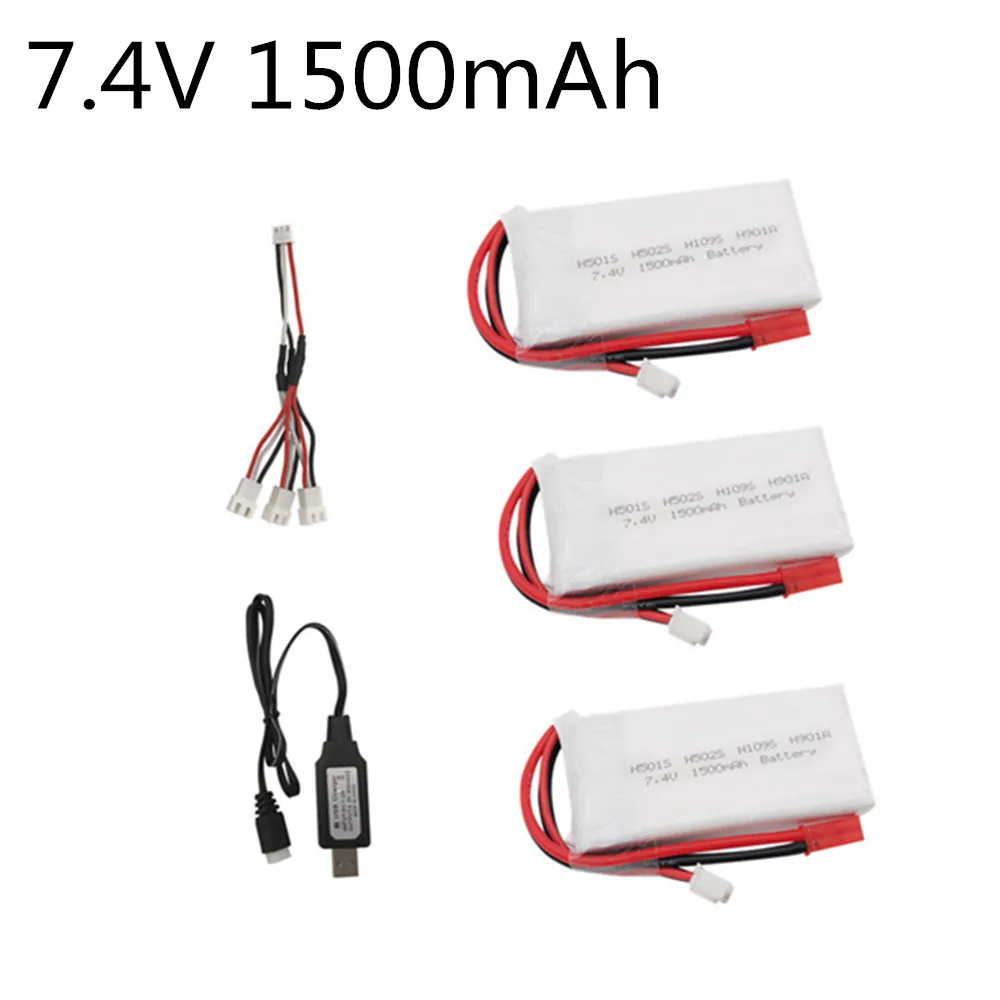 7.4 V 1500 Mah 2S Lipo Bettary Met Lader Voor Hubsan H501S H502S H109S H901A Zender Afstandsbediening Li-Ion batterij 7.4 V