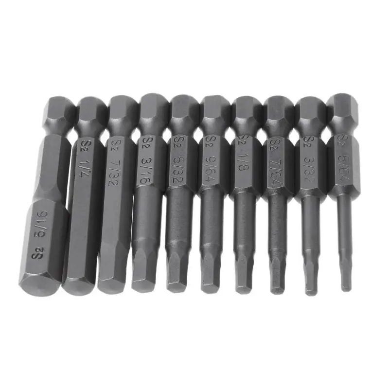 10pcs Magnetic Hexagon Screwdriver Bit S2 Steel 1/4 Inch Hex Shank Screw Drivers 517A