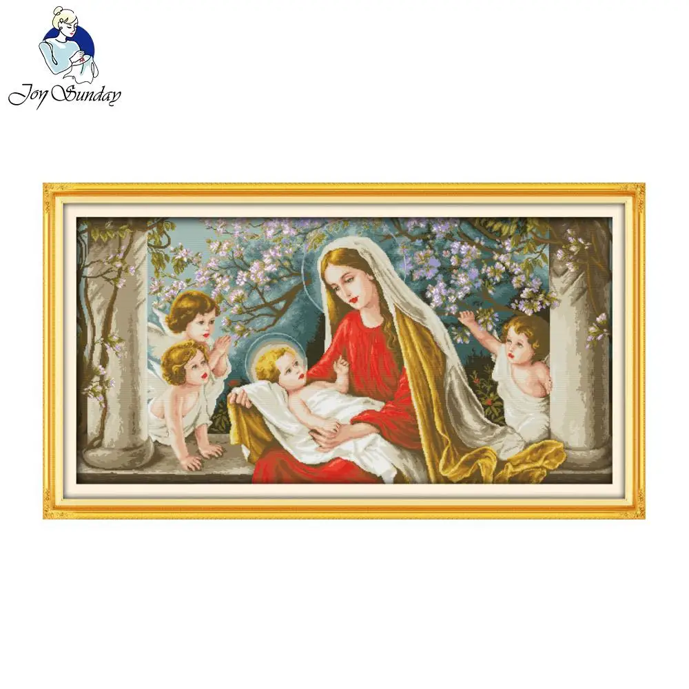 Joy Sunday Madonna-and-child Pattern DIY Print Count Cross Stitch Kit Embroidery Set Home Decoration Chinese Painting Needlework