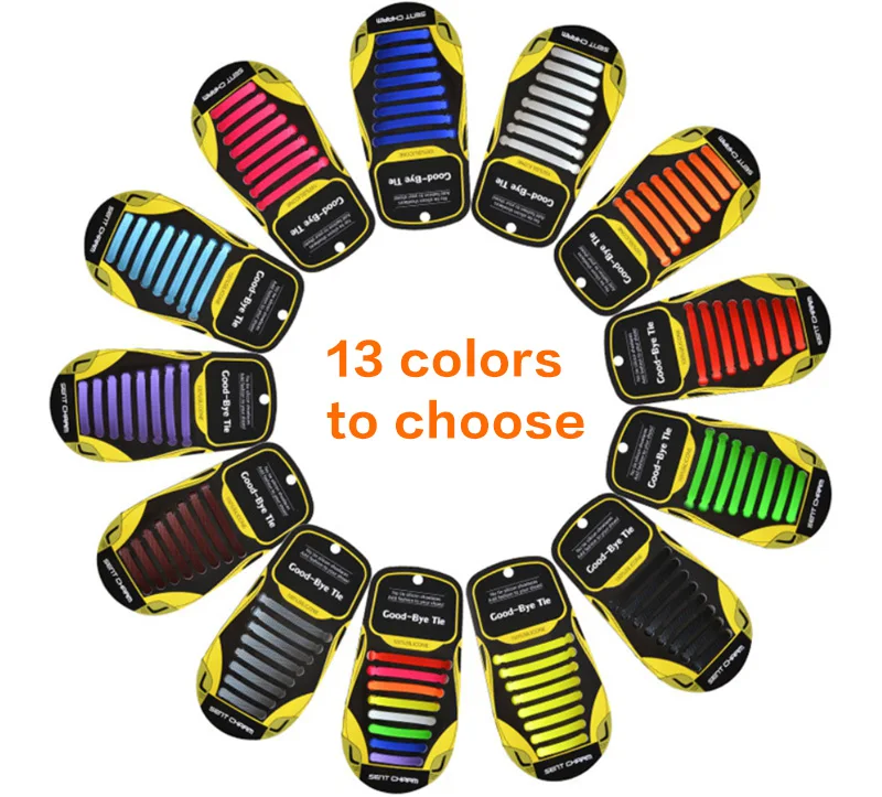 16 Teil/satz Schnürsenkel ohne Krawatte für Kinder und Erwachsene, 13 Farben, elastische Silikon-Schnürsenkel, sportliche Laufschuhe, Spitze, alle Turnschuhe passen – Detail 28