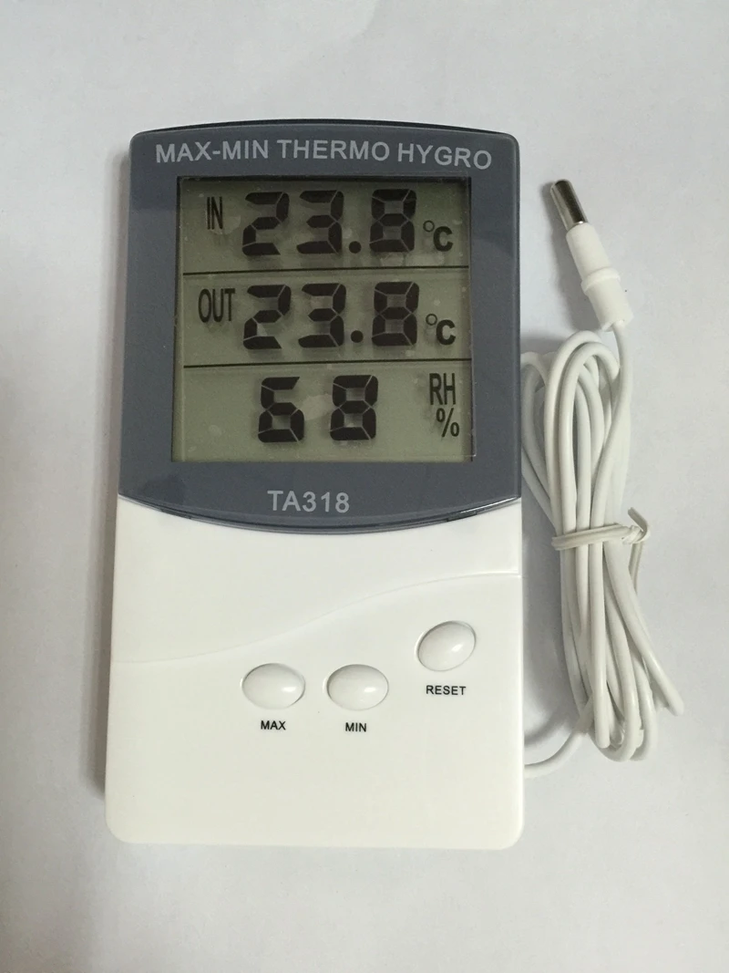 Digital LCD Indoor/Outdoor Thermometer Hygrometer MAX-MIN Thermo Temperature Humidity Meter Weather Station With Stand