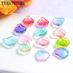 10pcs Czech Flower Petals Lampwork Beads Multi Gradient Color Glass Beads For Jewelry Making Earrings Handmade DIY Accessories