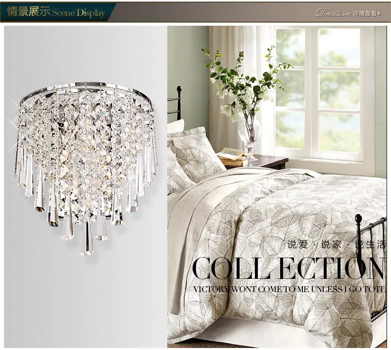 

crystal K9 European bedroom bedside lamp modern simple living room background wall staircase aisle wall lamp